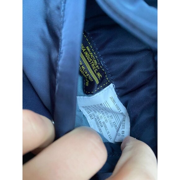 Vintage Alpha Industries Jacket Mens X-Small Navy MA-1 Bomber Reversible USA - Picture 6 of 7